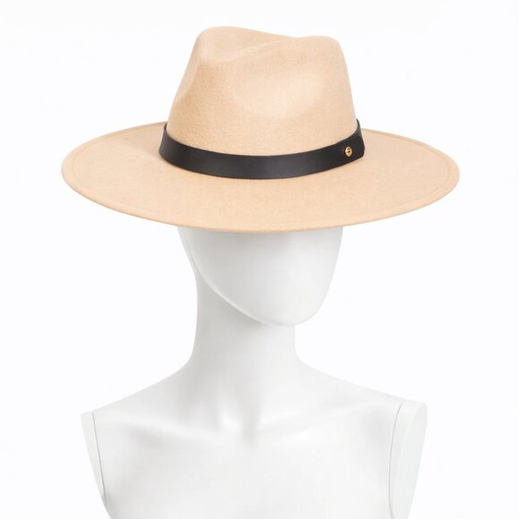 Classic Wide-Brim Felt Fedora with Black Band – Timeless Neutral Style main image 6